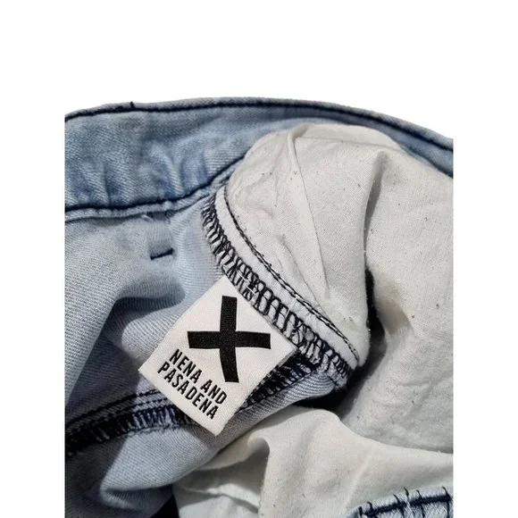 Nena & Pasadena NXP Mens Light Blue Distressed Cargo Jogger Jeans - Size 32 - Picture 7 of 8